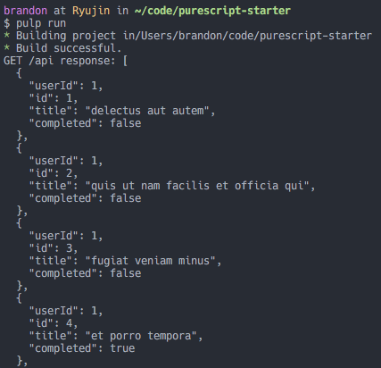 json output